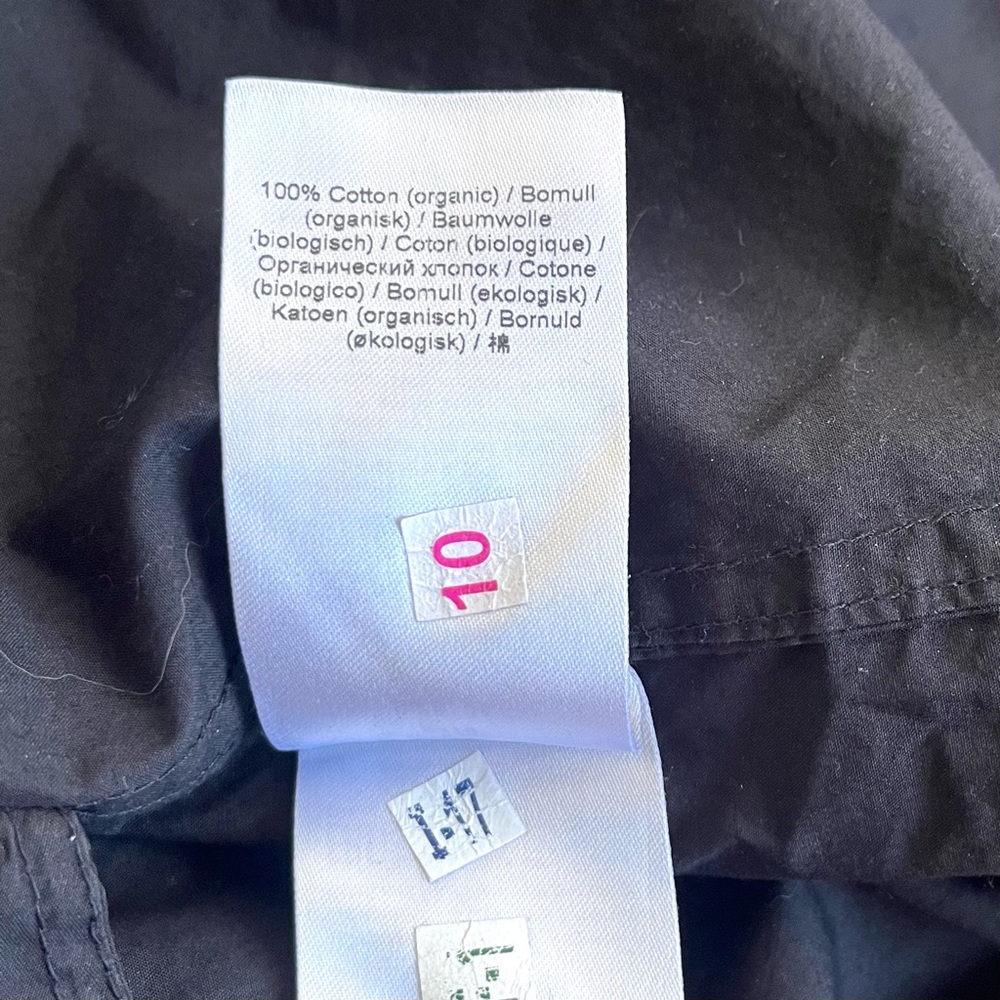 GANNI Black Cotton Poplin Mini Smock Dress - Picture 6 of 8